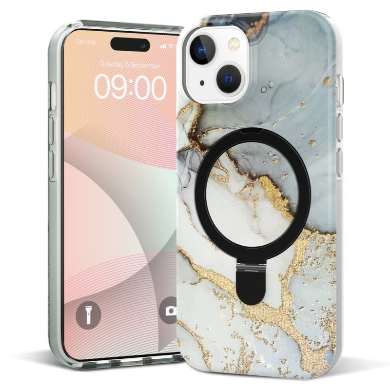 MagSafe iPhone 15 Plus Cover mit Ständer Design Marmor