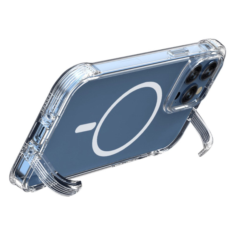 Transparentes MagSafe iPhone 15 Plus Cover mit integriertem Ständer
