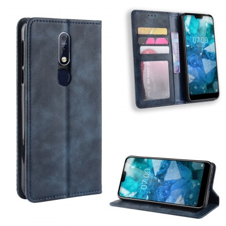 Flip Cover Nokia 7.1 Vintage Stylished Leather Effect