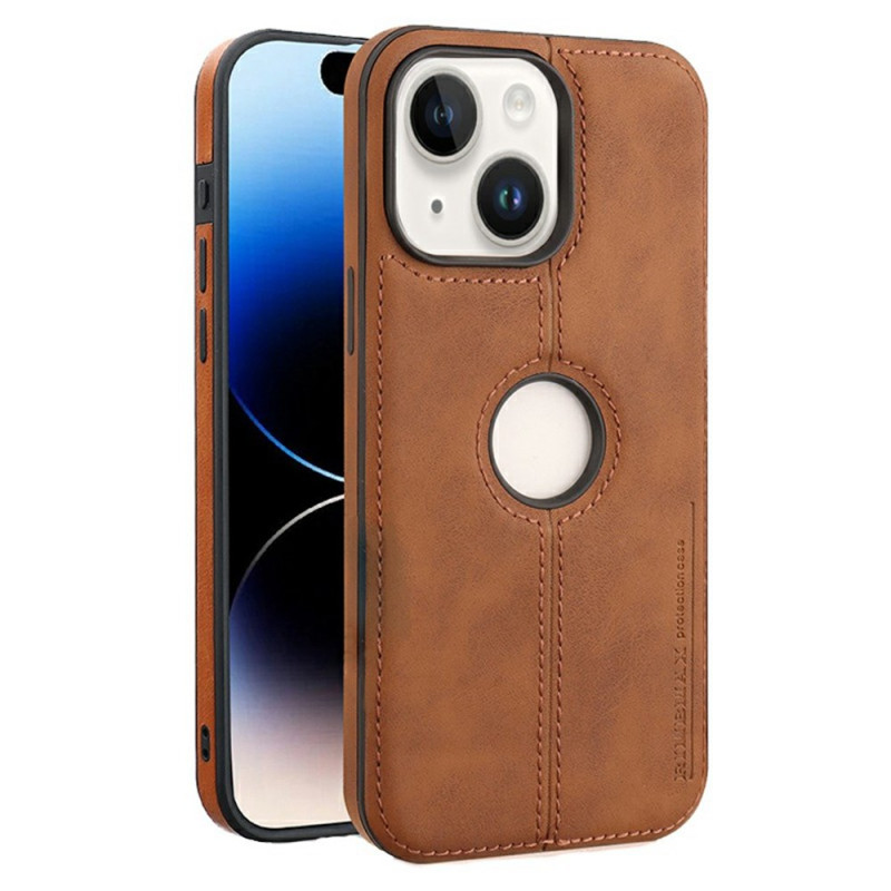 iPhone 15 Plus Cover in Lederoptik mit Logoausschnitt
