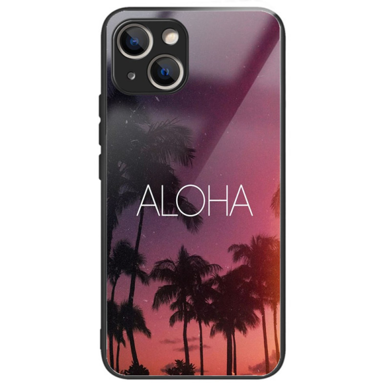 iPhone 15 Plus Hülle aus gehärtetem Glas ALOHA