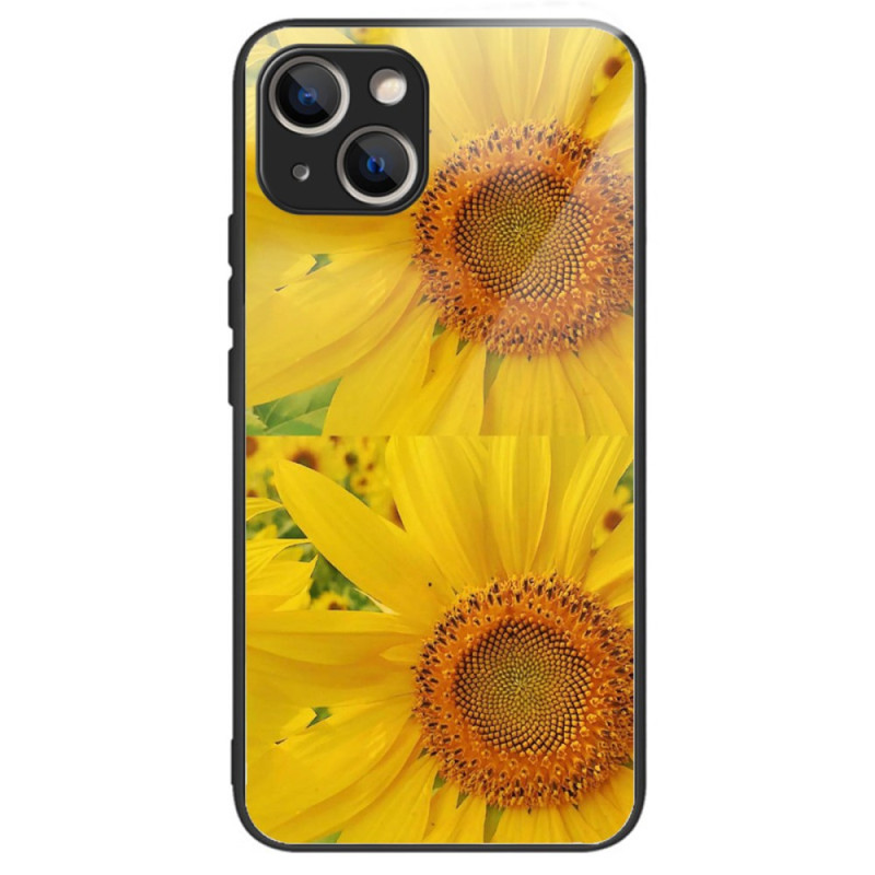 iPhone 15 Plus Hülle aus gehärtetem Glas Sonnenblumen