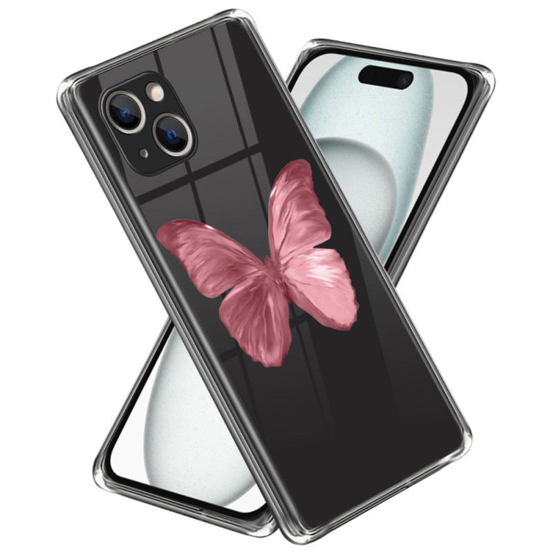 iPhone 15 Plus Cover Schmetterling Rosa