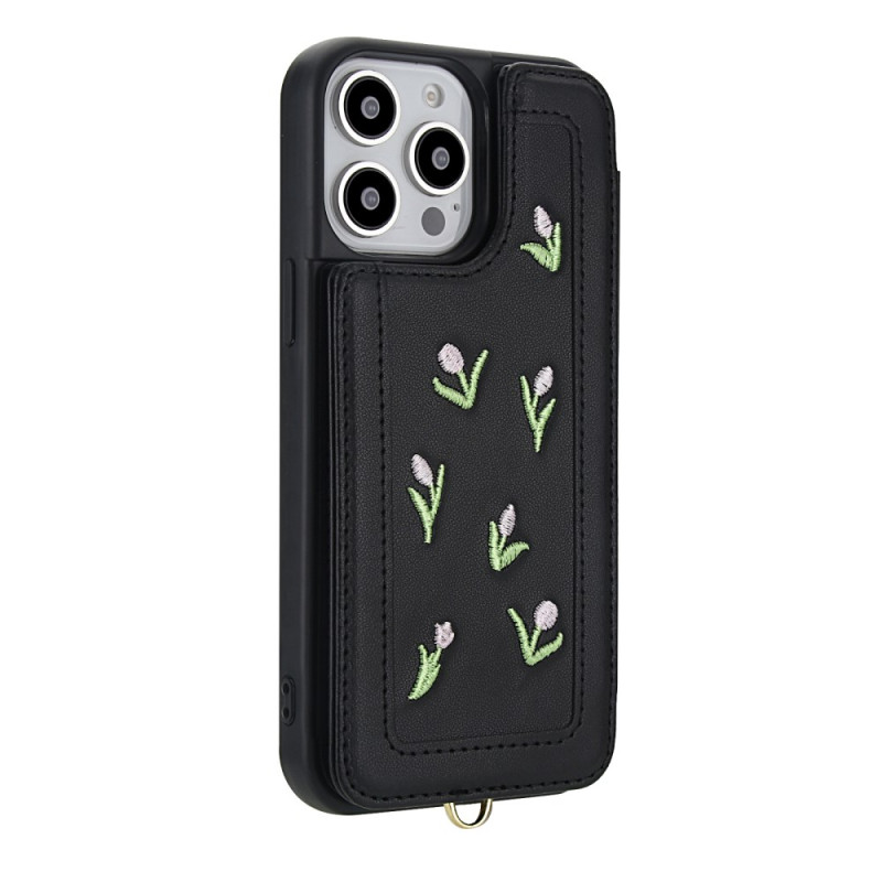 iPhone 15 Pro Cover Kartenhalter Blume