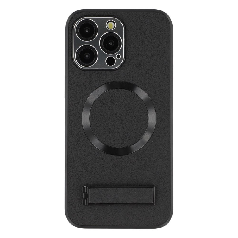 MagSafe iPhone 15 Pro Max Cover in Lederoptik mit Halterung