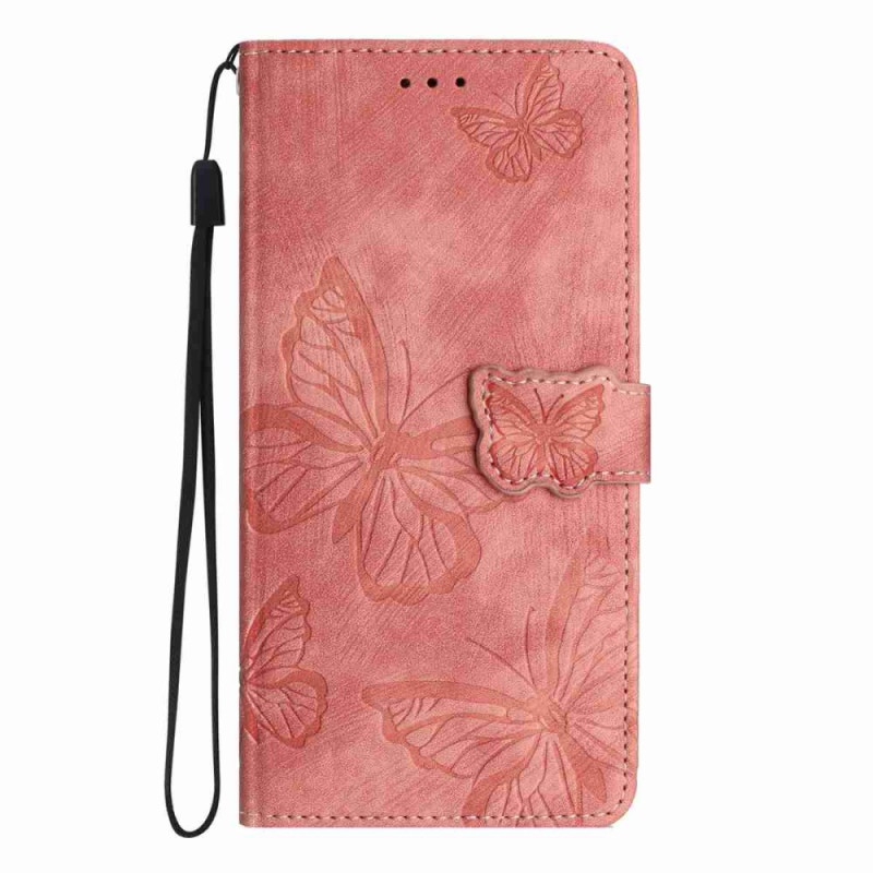 Hülle Xiaomi 15T Schmetterlings-Effekt Wildleder-Effekt