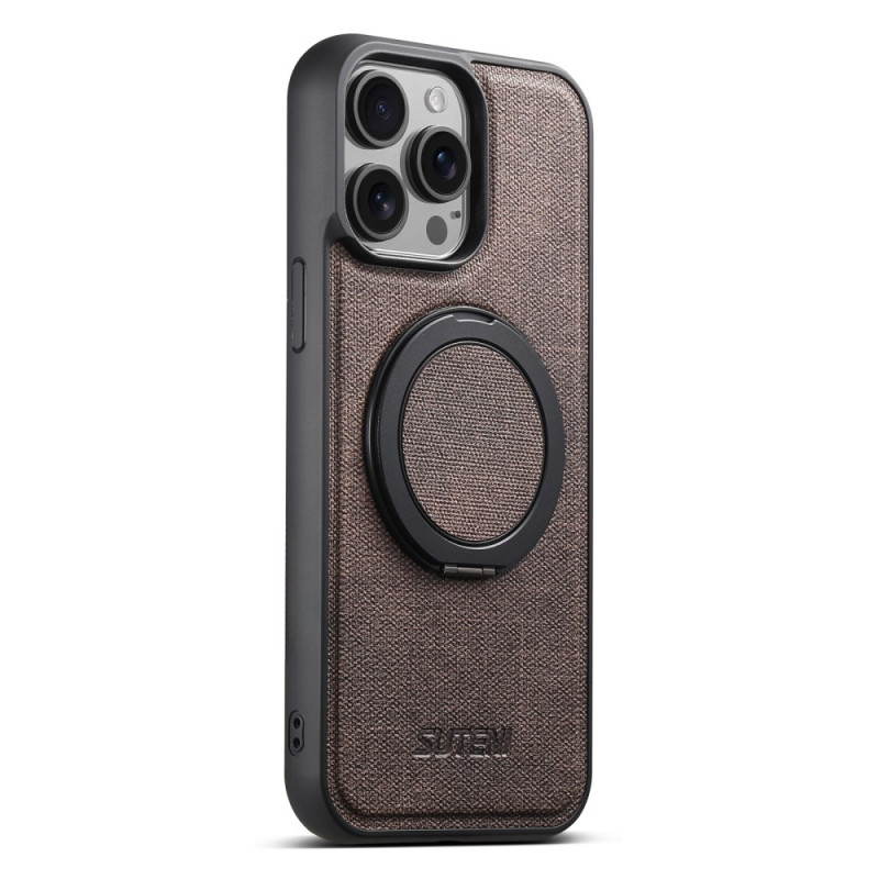 MagSafe Style Leder iPhone 15 Pro Max Cover mit 360° drehbarer Halterung
