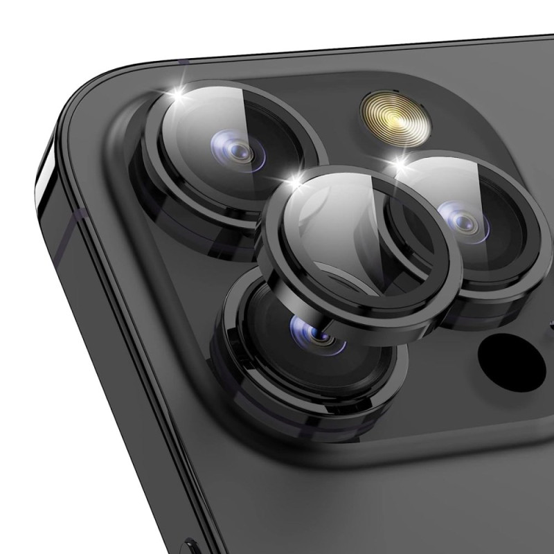 iPhone 15 Pro / 15 Pro Max Kamera-Schutzringe Metall und gehärtetes Glas