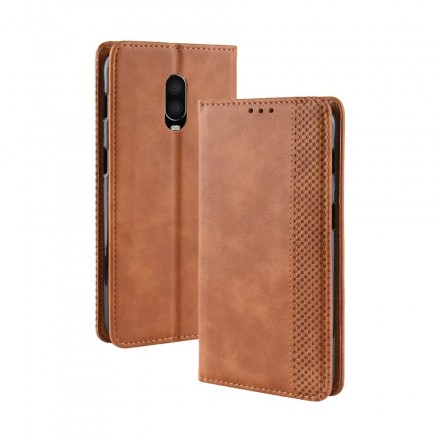 Flip Cover OnePlus 6T Vintage Styled Leather Effect