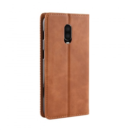 Flip Cover OnePlus 6T Vintage Styled Leather Effect