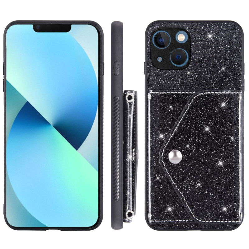 iPhone 14 Cover Kartenhalter Design Glitter