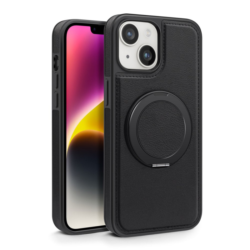 MagSafe iPhone 14 Plus Cover mit Halter-Ring in Lederoptik