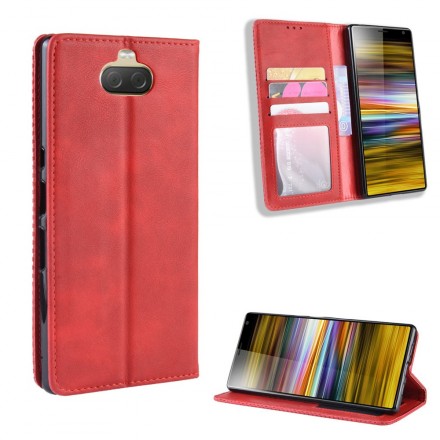 Flip Cover Sony Xperia 10 Kunstleder Vintage Uni