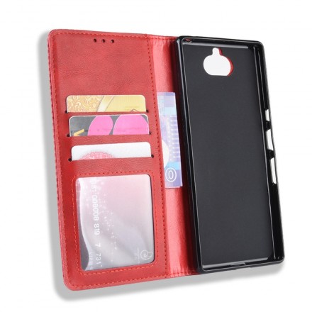 Flip Cover Sony Xperia 10 Kunstleder Vintage Uni
