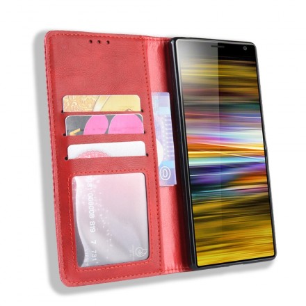 Flip Cover Sony Xperia 10 Kunstleder Vintage Uni