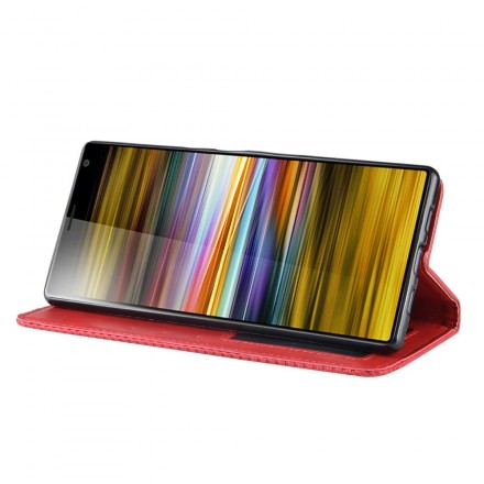 Flip Cover Sony Xperia 10 Kunstleder Vintage Uni