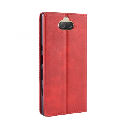 Flip Cover Sony Xperia 10 Kunstleder Vintage Uni