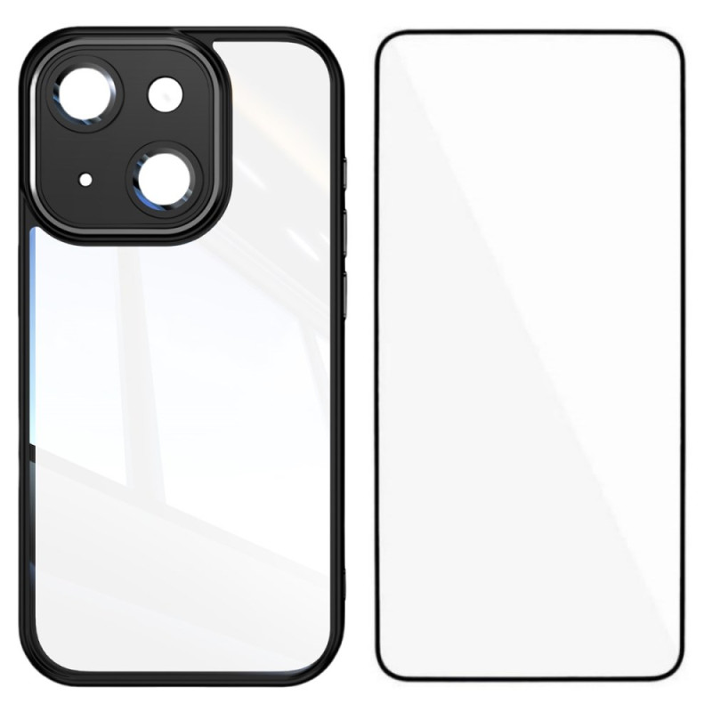 iPhone 14 Silikonhülle transparent mit Displayschutzfolie