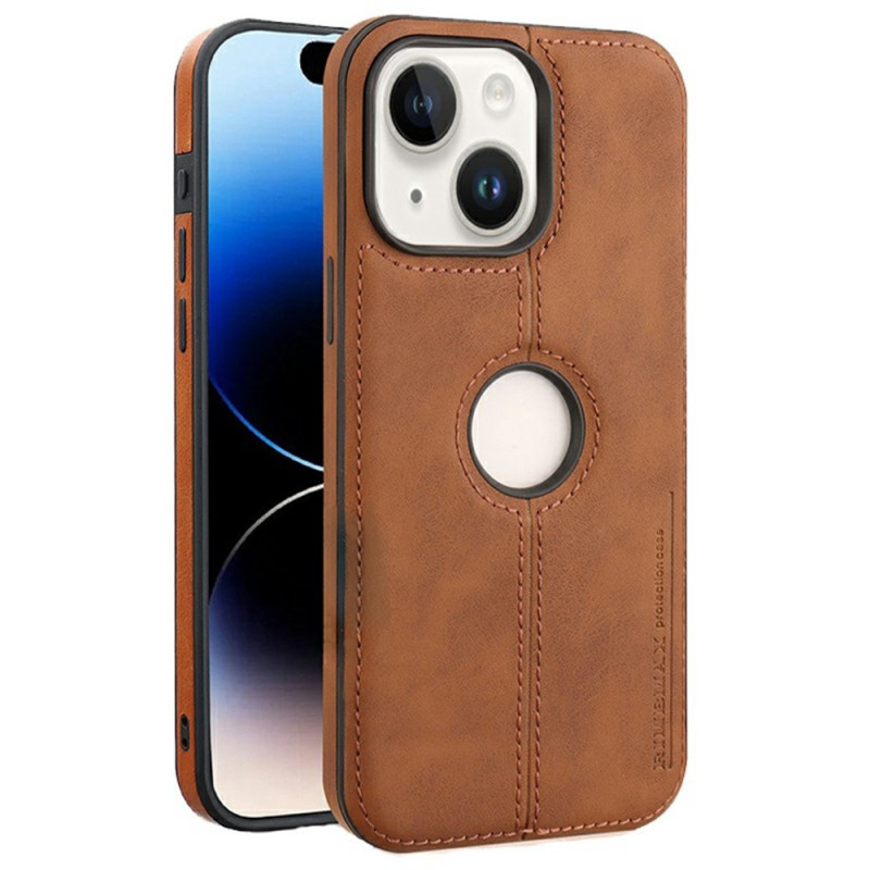 iPhone 14 Hülle in Lederoptik mit auffälligem Logo