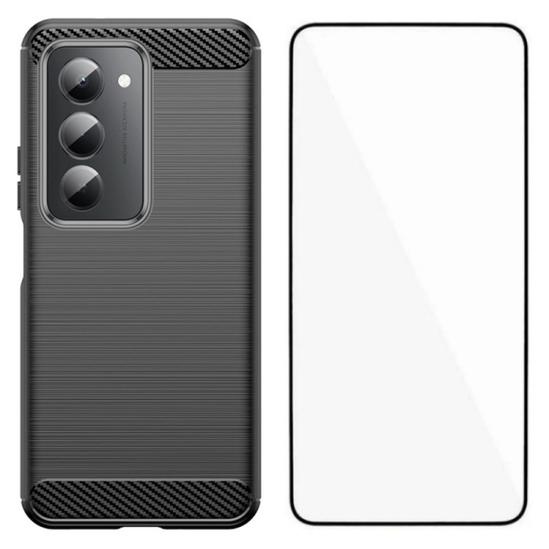 Xiaomi Redmi 15 4G / 5G Kohlefaser
 Brushed Cover mit Displayschutzfolie