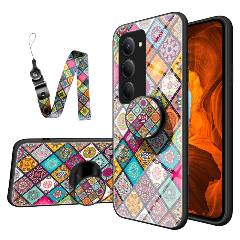Xiaomi Redmi 15 4G Cover mit Halterung und Patchwork Riemen