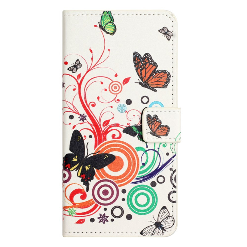Xiaomi Redmi 15 4G Hülle Schmetterlinge auf weißem Hintergrund