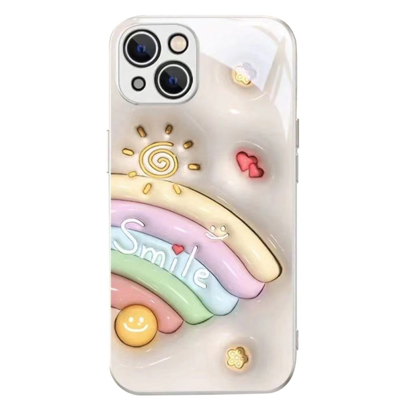 iPhone 13 Cover Regenbogen- und Smiley-Muster