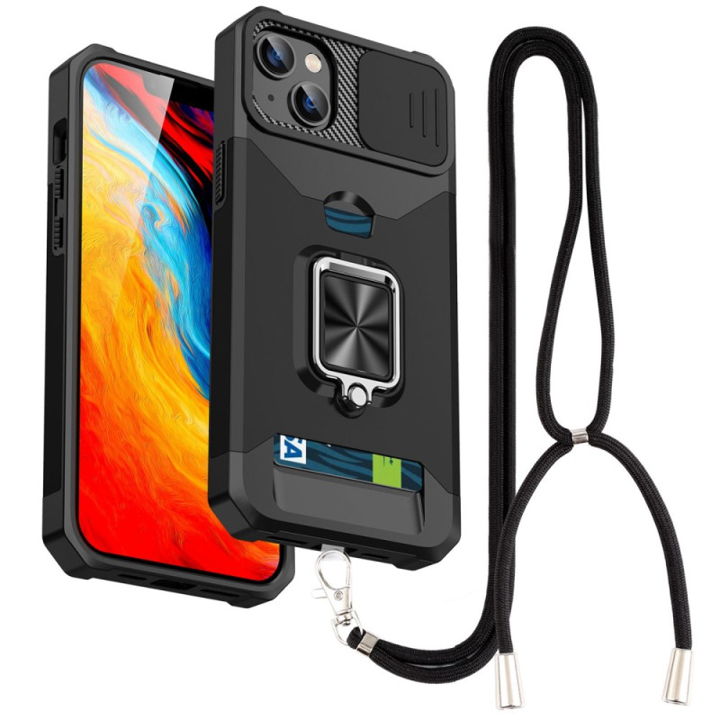 Ultra-robuste iPhone 13 Kordelzughülle mit Halterung und Objektivschutz