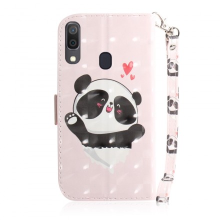 Samsung Galaxy A30 Panda Love Tasche mit Riemen