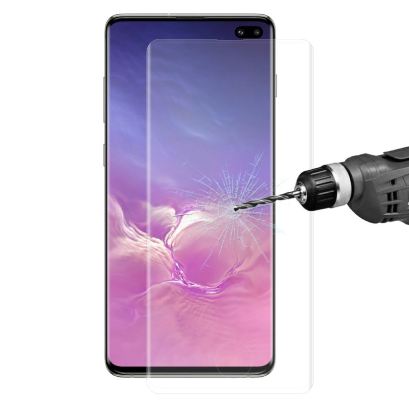 Vollständiger Schutz aus gehärtetem Glas für das Display des Samsung Galaxy S10 Plus