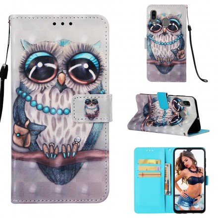 Samsung Galaxy A30 Miss Eule Tasche mit Riemen