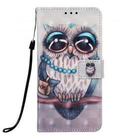 Samsung Galaxy A30 Miss Eule Tasche mit Riemen