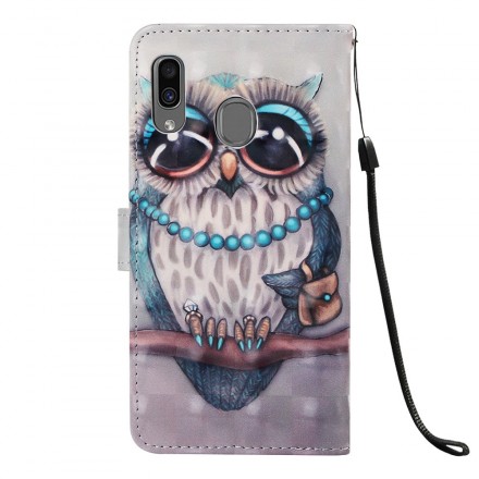 Samsung Galaxy A30 Miss Eule Tasche mit Riemen