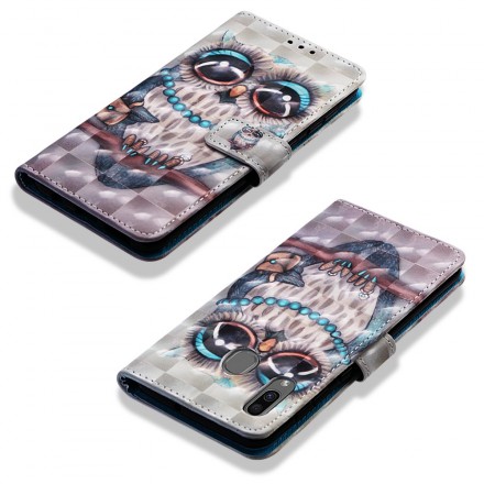 Samsung Galaxy A30 Miss Eule Tasche mit Riemen