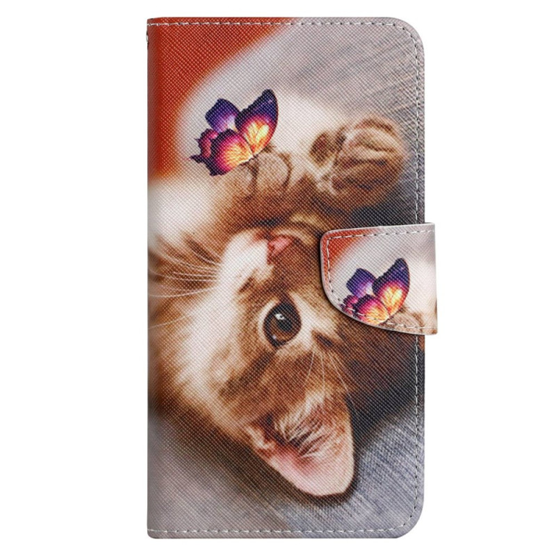 Housse iPhone 14 Plus Chaton et Papillon