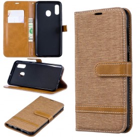 Hülle Samsung Galaxy A30 Stoff Und Lederoptik