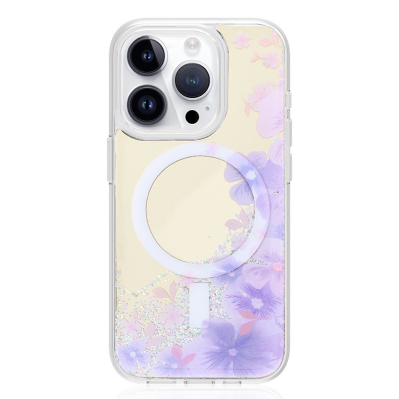 MagSafe iPhone 14 Pro Cover mit Blumenmuster und verspiegelter Oberfläche