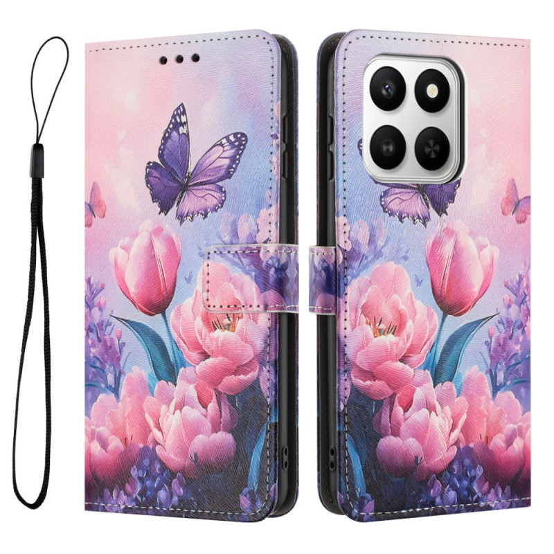 Honor 400 Smart 4G Hülle Tulpen und Schmetterlinge