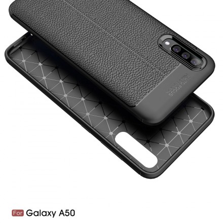 Samsung Galaxy A50 Cover Lederoptik Litschi Double Line