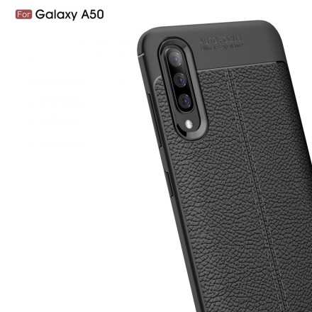 Samsung Galaxy A50 Cover Lederoptik Litschi Double Line