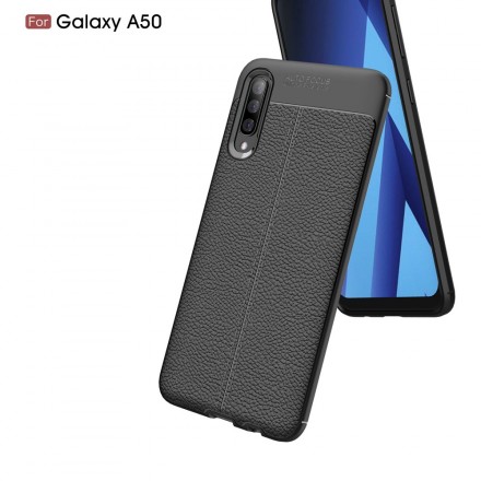 Samsung Galaxy A50 Cover Lederoptik Litschi Double Line