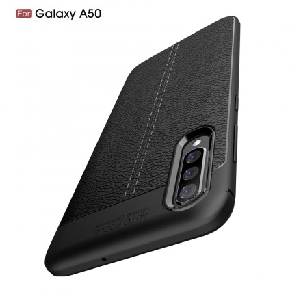 Samsung Galaxy A50 Cover Lederoptik Litschi Double Line