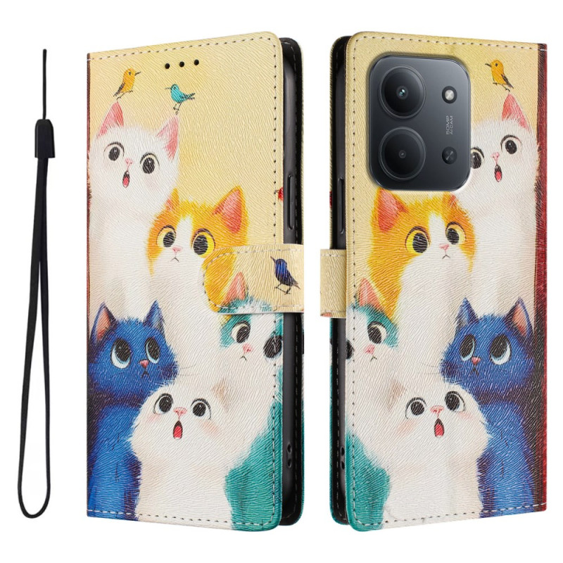 Xiaomi Redmi 15C Hülle Bunte Katzen