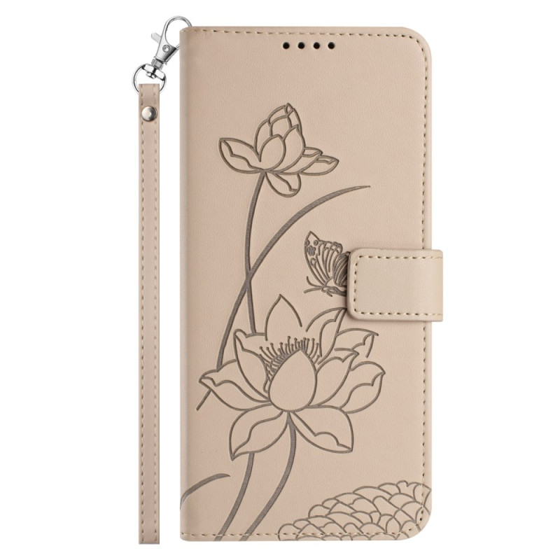 Xiaomi Redmi 15C 5G / 4G / Poco C85 Tasche Lotusmotiv mit Riemen