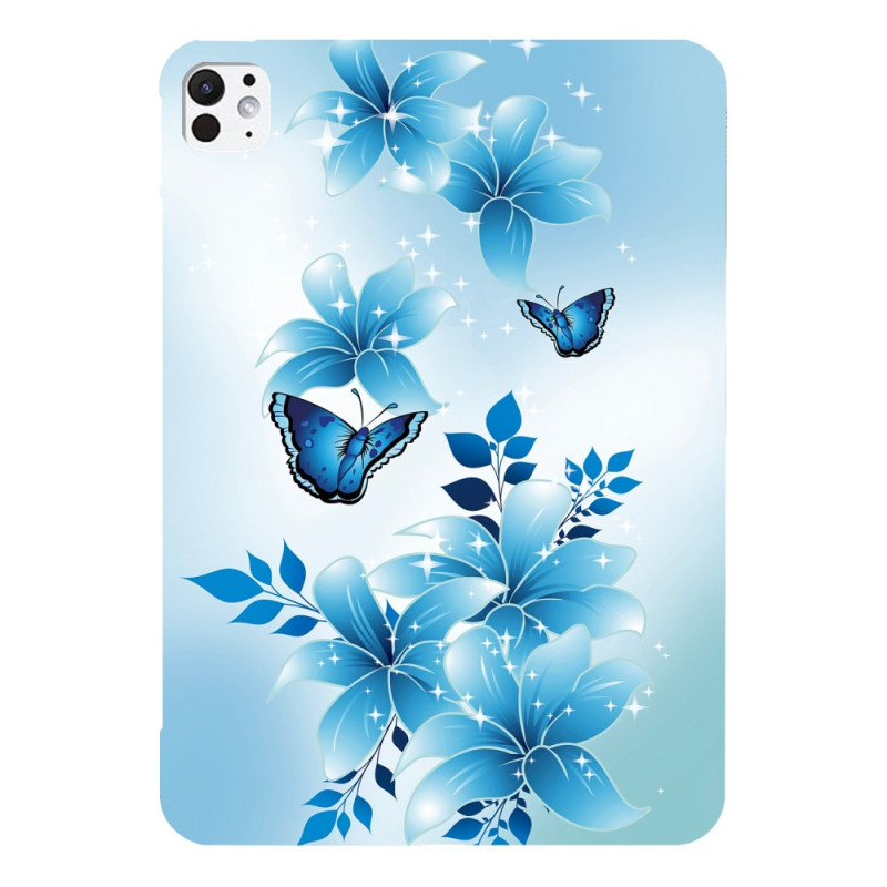 iPad Pro 13 (2025) / 13 (2024) Cover Blaue Schmetterlinge