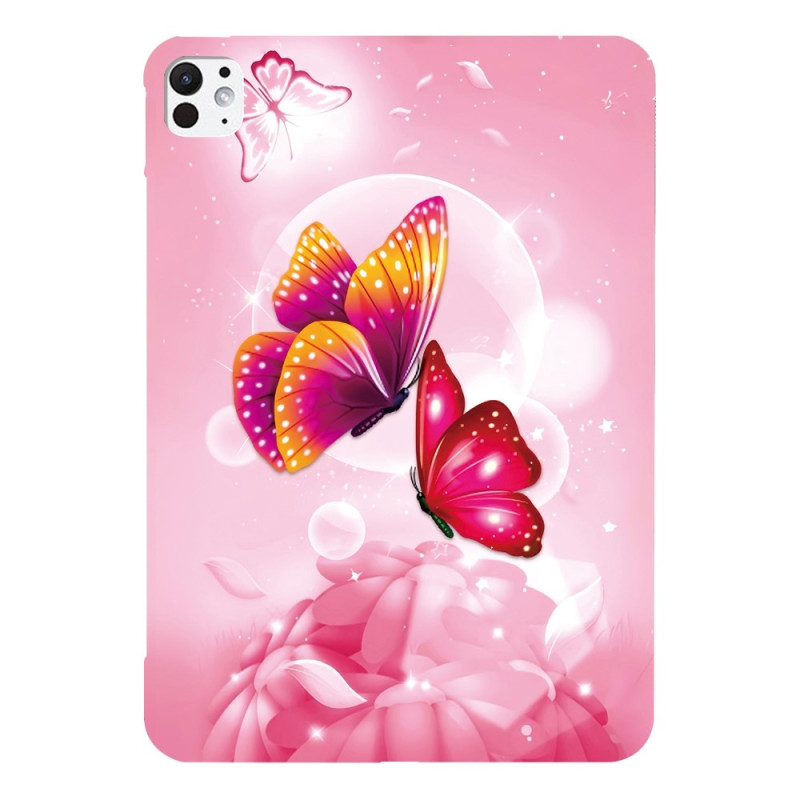 iPad Pro 13 (2025) / 13 (2024) Cover Rosa Schmetterlinge