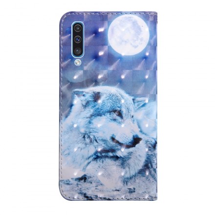 Samsung Galaxy A50 Hülle Wolf im Mondlicht