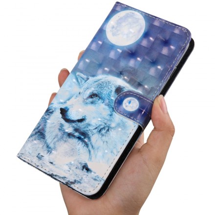 Samsung Galaxy A50 Hülle Wolf im Mondlicht