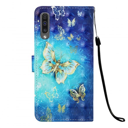 Samsung Galaxy A50 Hülle Goldene Schmetterlinge