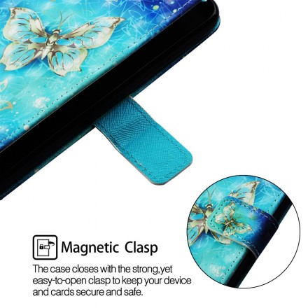 Samsung Galaxy A50 Hülle Goldene Schmetterlinge
